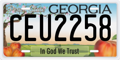 GA license plate CEU2258