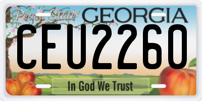 GA license plate CEU2260