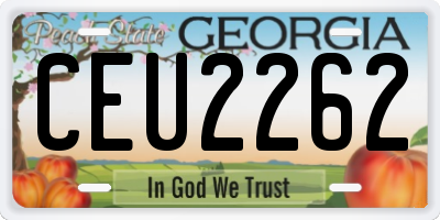 GA license plate CEU2262