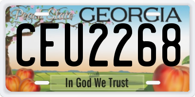 GA license plate CEU2268