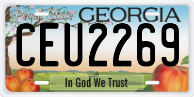 GA license plate CEU2269