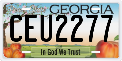 GA license plate CEU2277