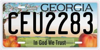 GA license plate CEU2283