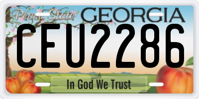 GA license plate CEU2286