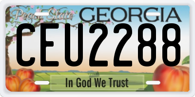 GA license plate CEU2288