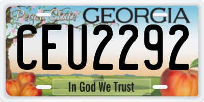 GA license plate CEU2292