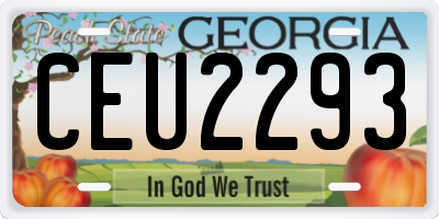 GA license plate CEU2293