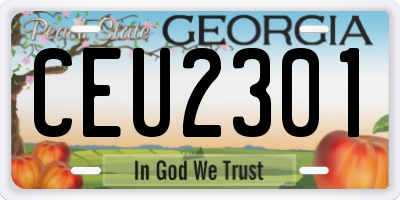 GA license plate CEU2301