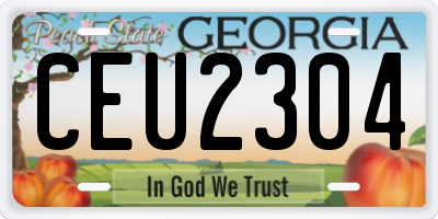 GA license plate CEU2304