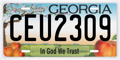 GA license plate CEU2309