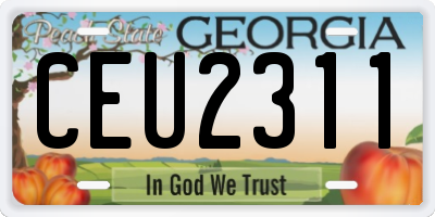 GA license plate CEU2311