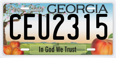 GA license plate CEU2315