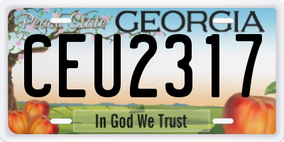 GA license plate CEU2317