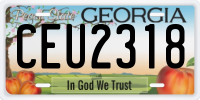 GA license plate CEU2318