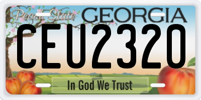 GA license plate CEU2320