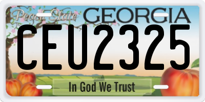GA license plate CEU2325