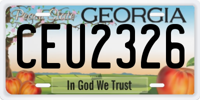 GA license plate CEU2326