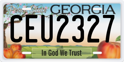GA license plate CEU2327