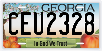 GA license plate CEU2328