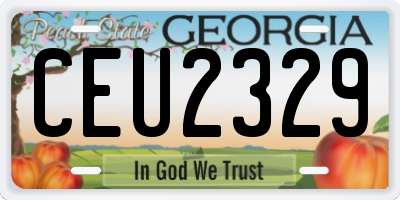 GA license plate CEU2329