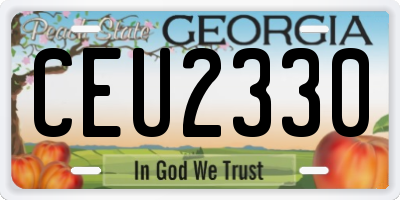 GA license plate CEU2330