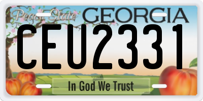 GA license plate CEU2331