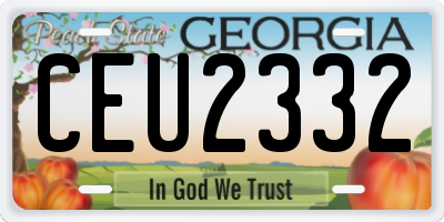 GA license plate CEU2332