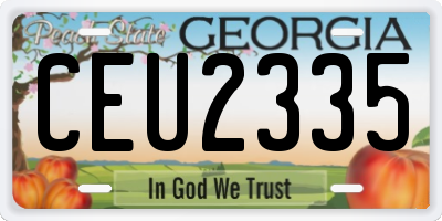 GA license plate CEU2335