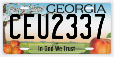 GA license plate CEU2337