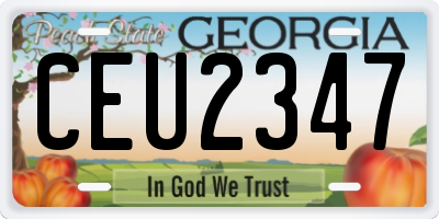 GA license plate CEU2347