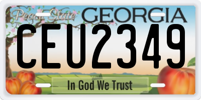 GA license plate CEU2349