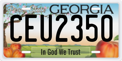 GA license plate CEU2350