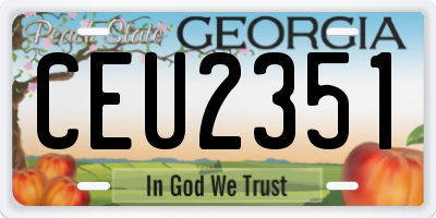 GA license plate CEU2351