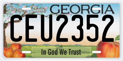 GA license plate CEU2352