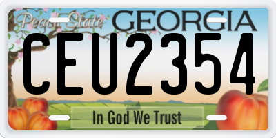 GA license plate CEU2354