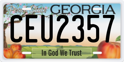 GA license plate CEU2357