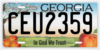 GA license plate CEU2359