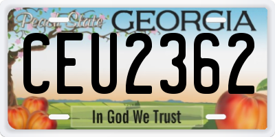 GA license plate CEU2362