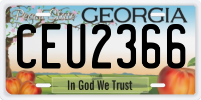 GA license plate CEU2366