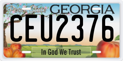 GA license plate CEU2376