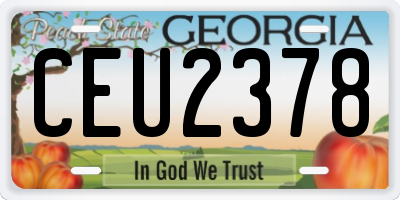 GA license plate CEU2378