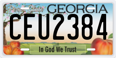 GA license plate CEU2384
