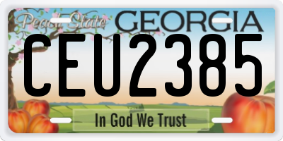 GA license plate CEU2385