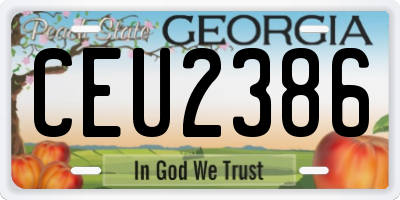 GA license plate CEU2386
