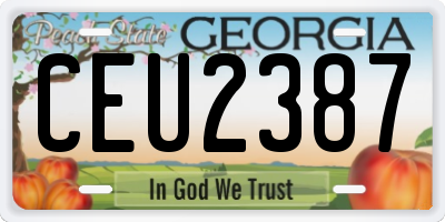 GA license plate CEU2387