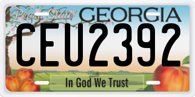 GA license plate CEU2392
