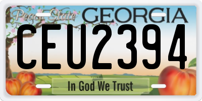 GA license plate CEU2394