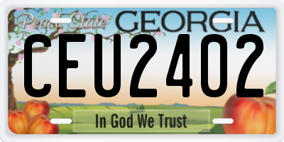 GA license plate CEU2402