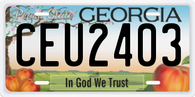 GA license plate CEU2403