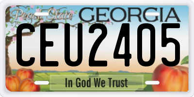 GA license plate CEU2405